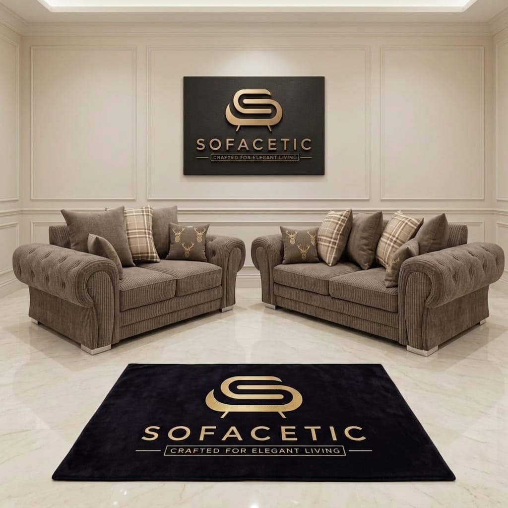 Brixa Chenile Fabric Modern Sofa Set