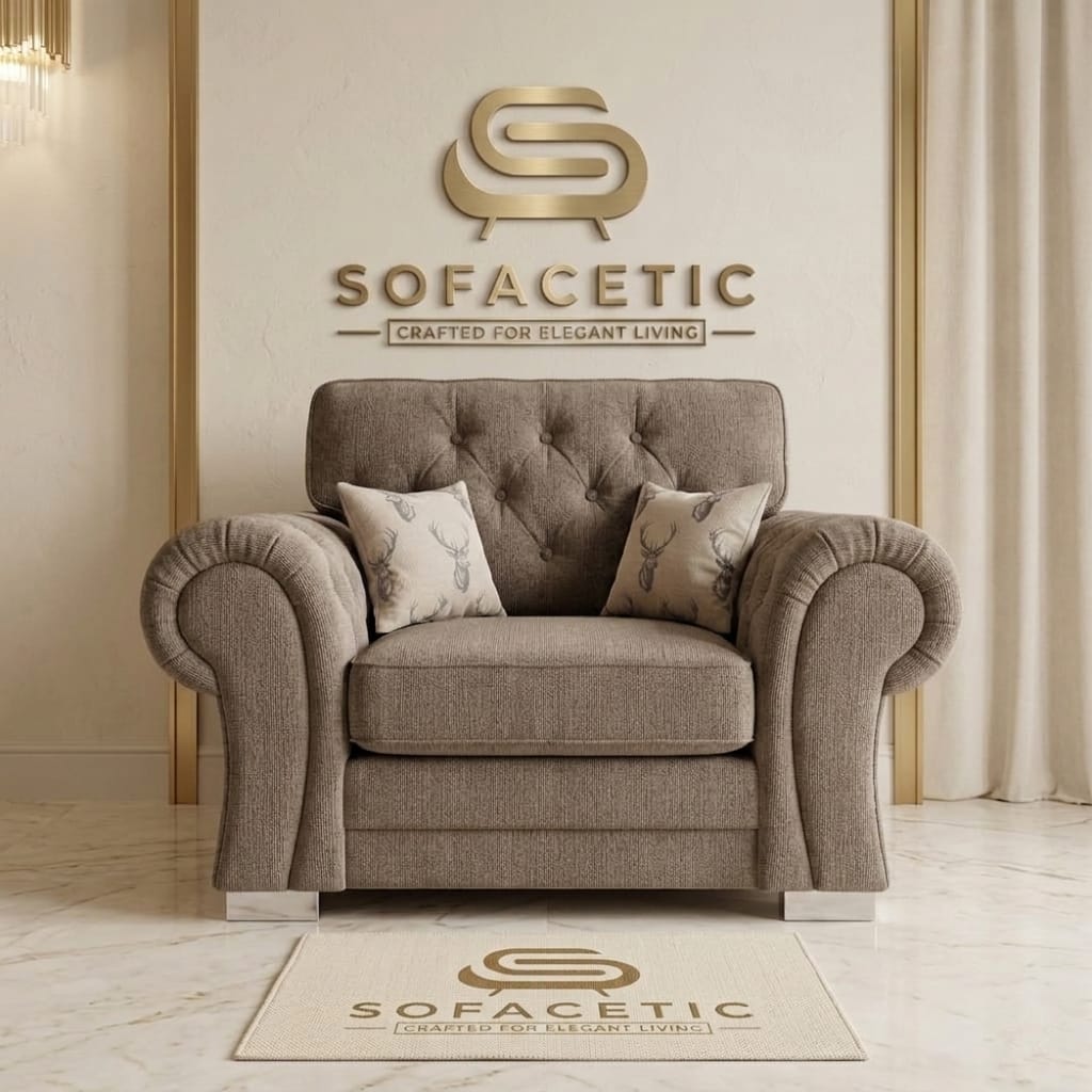 Brixa Chenile Fabric Modern Sofa Set