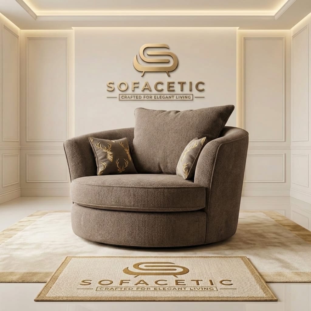 Brixa Chenile Fabric Modern Sofa Set
