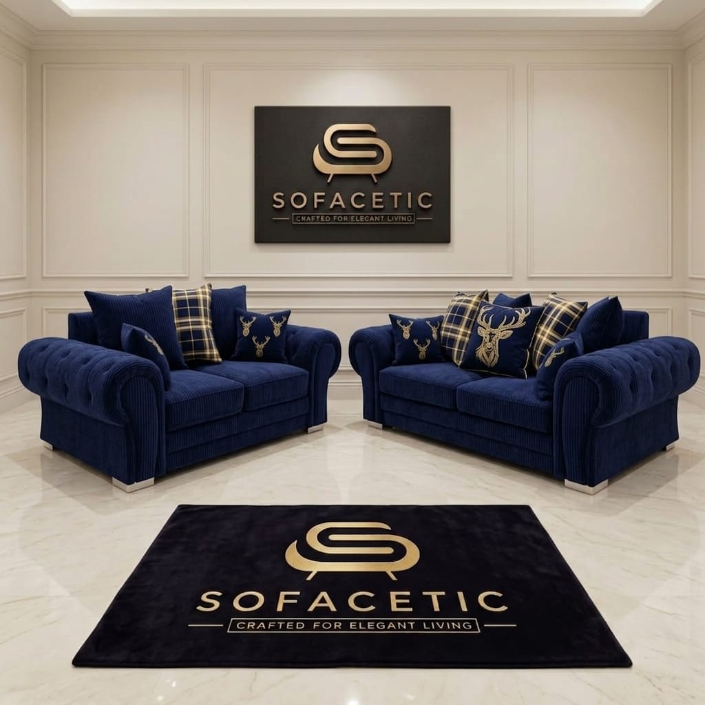 Brixa Chenile Fabric Modern Sofa Set