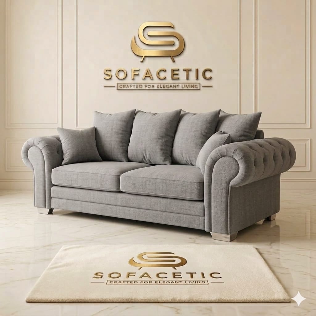 Brixa Chenile Fabric Modern Sofa Set