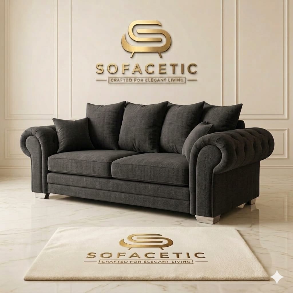 Brixa Chenile Fabric Modern Sofa Set