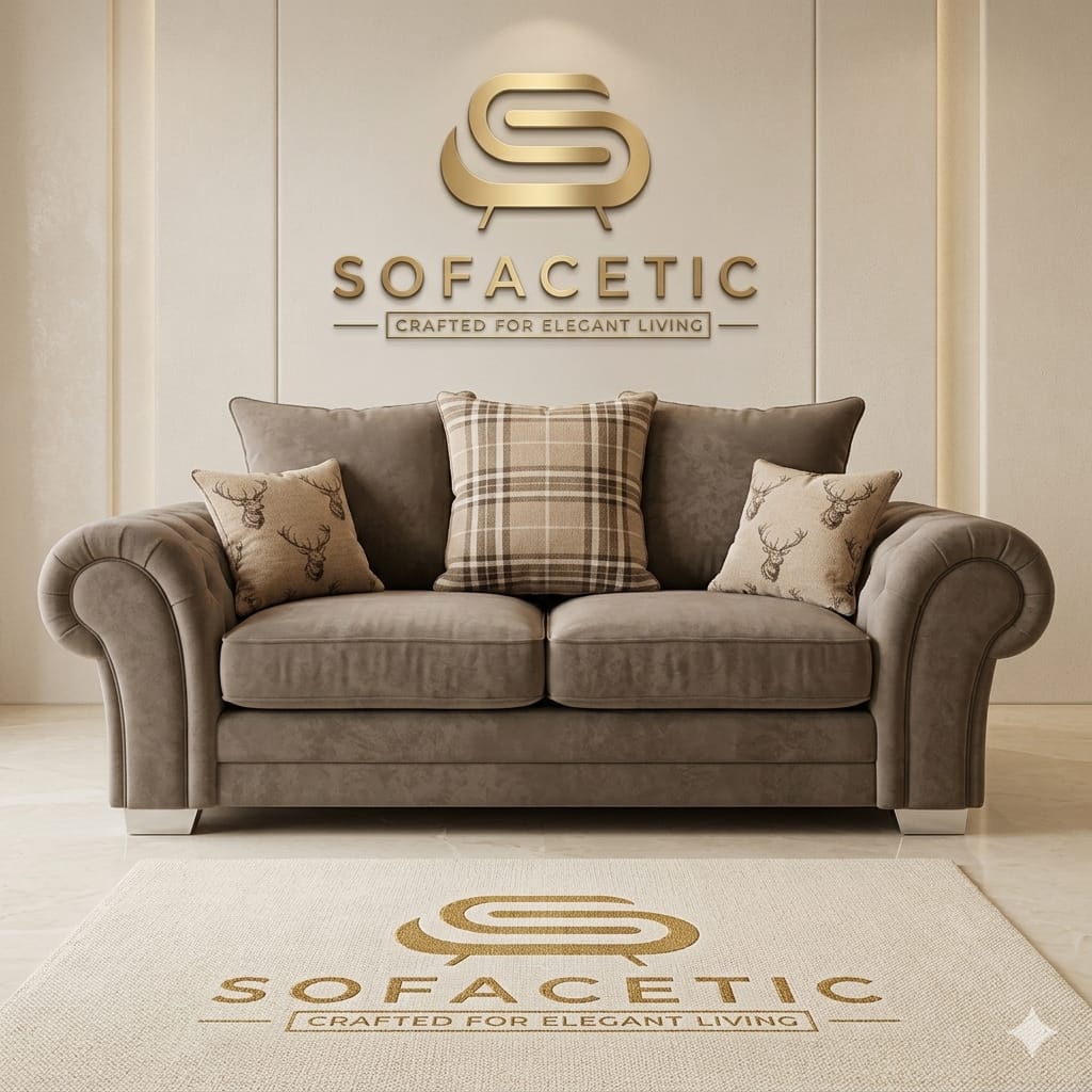 Brixa Chenile Fabric Modern Sofa Set