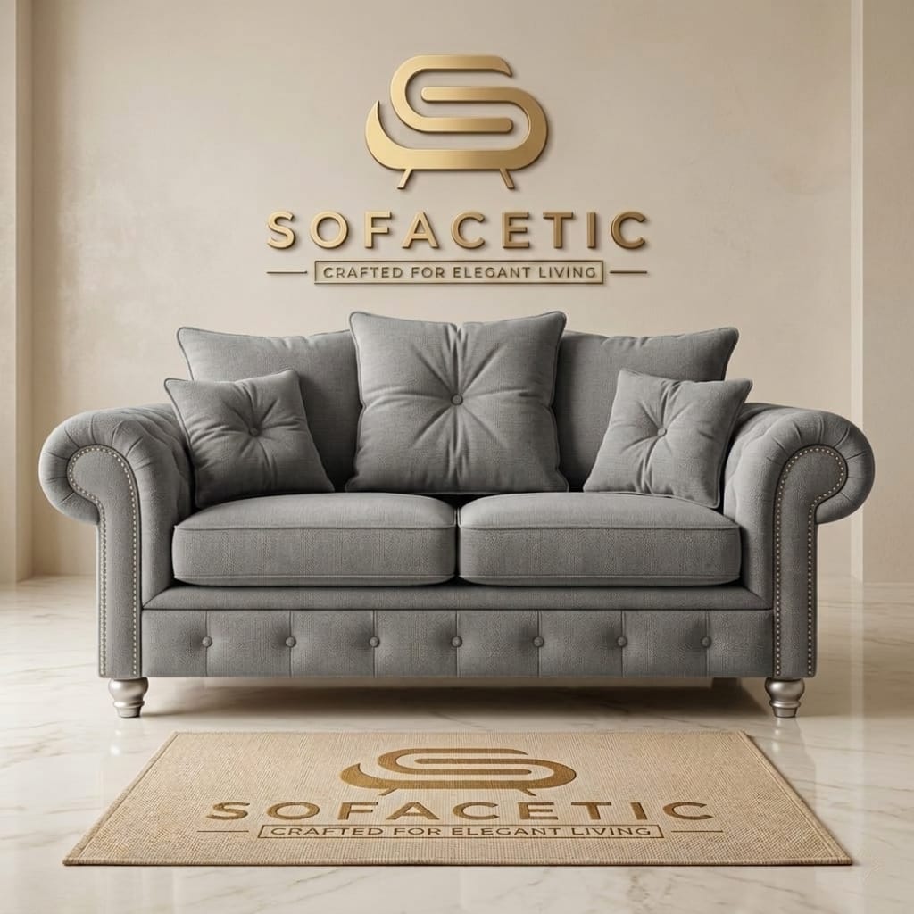 Monzi Chenille Contemporary Sofa Set