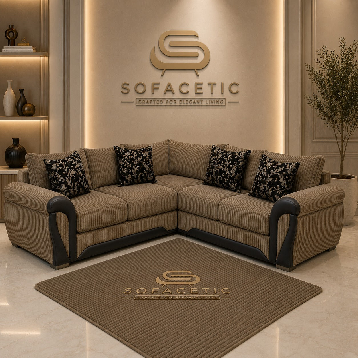 Shanon Jumbo Cord Fabric Stylish Sofa Set