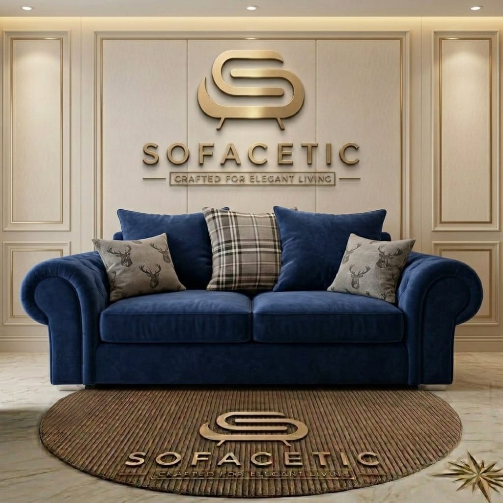 Brixa Plush Velvet Fabric Modern Sofa Set