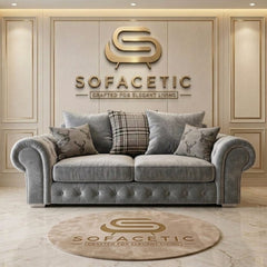 Brixa Plush Velvet Fabric Modern Sofa Set