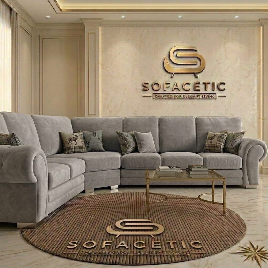 Brixa Plush Velvet Fabric Modern Sofa Set