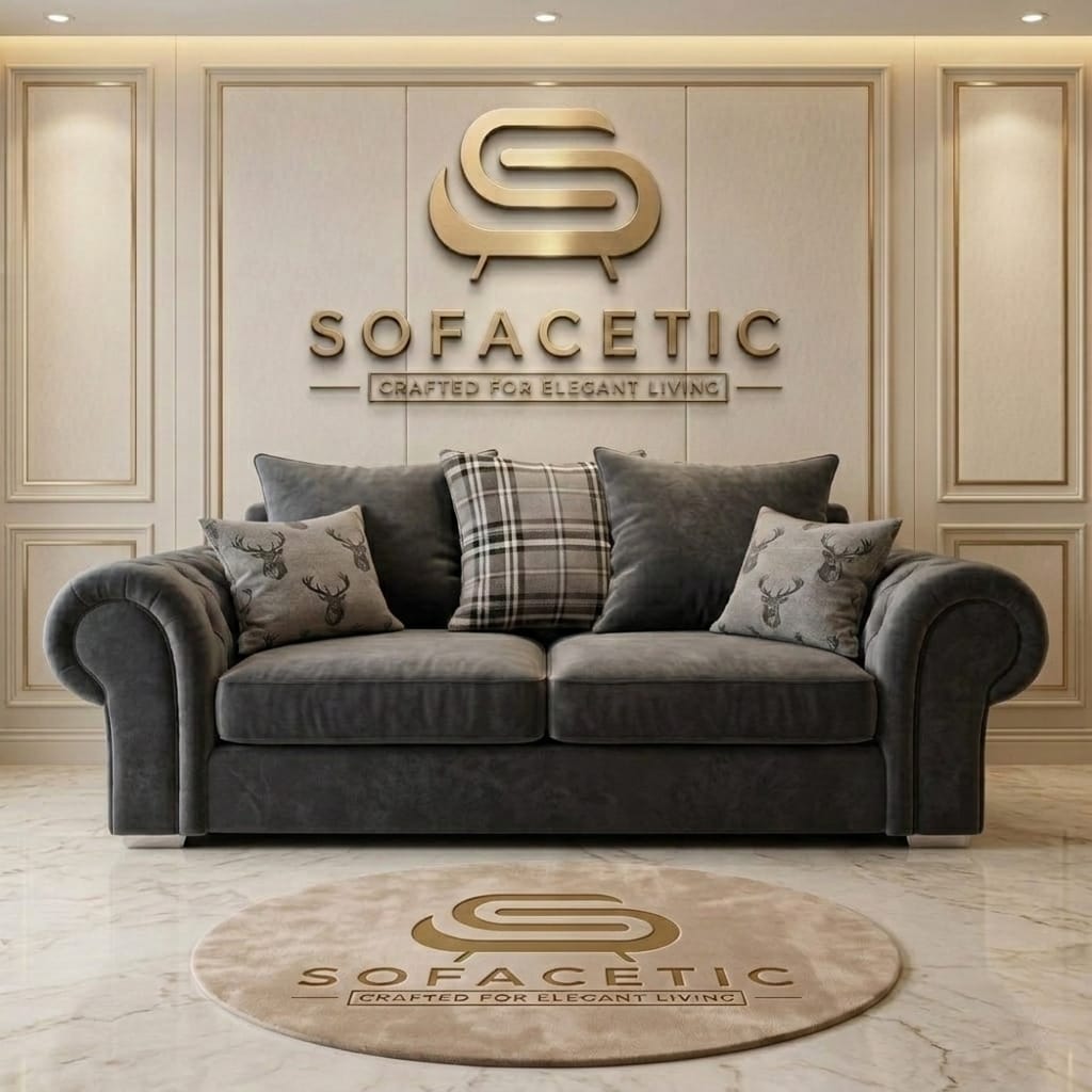 Brixa Plush Velvet Fabric Modern Sofa Set