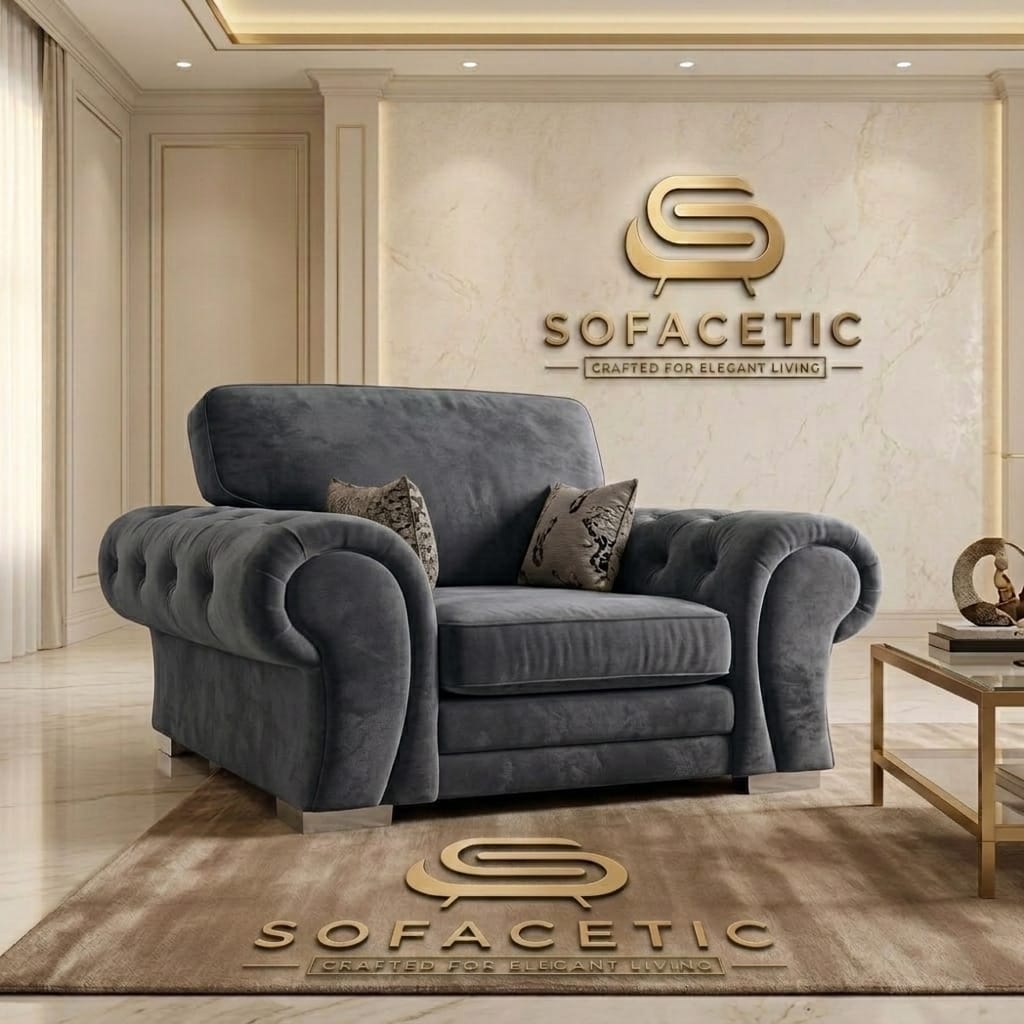 Brixa Plush Velvet Fabric Modern Sofa Set