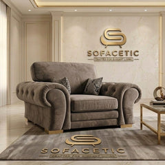 Brixa Plush Velvet Fabric Modern Sofa Set