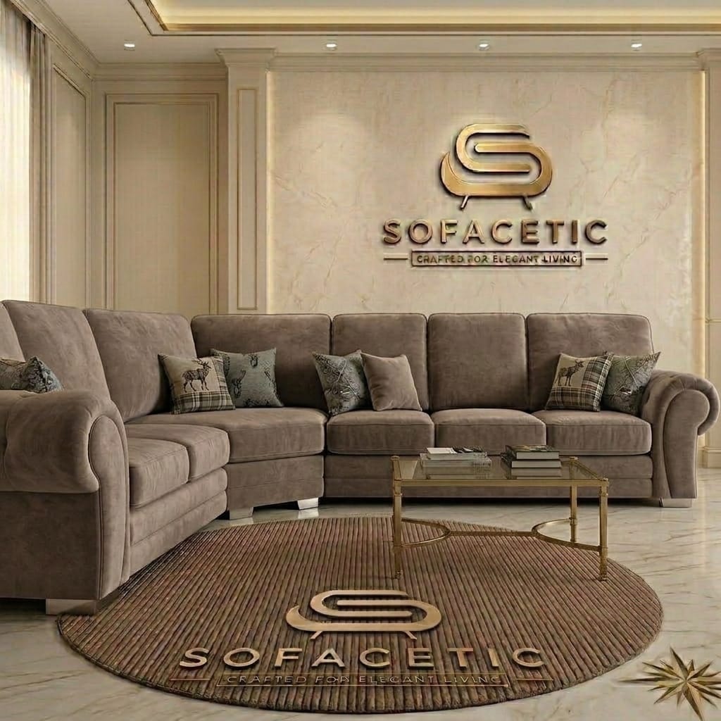 Brixa Plush Velvet Fabric Modern Sofa Set