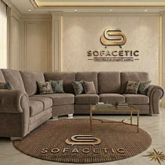 Brixa Plush Velvet Fabric Modern Sofa Set