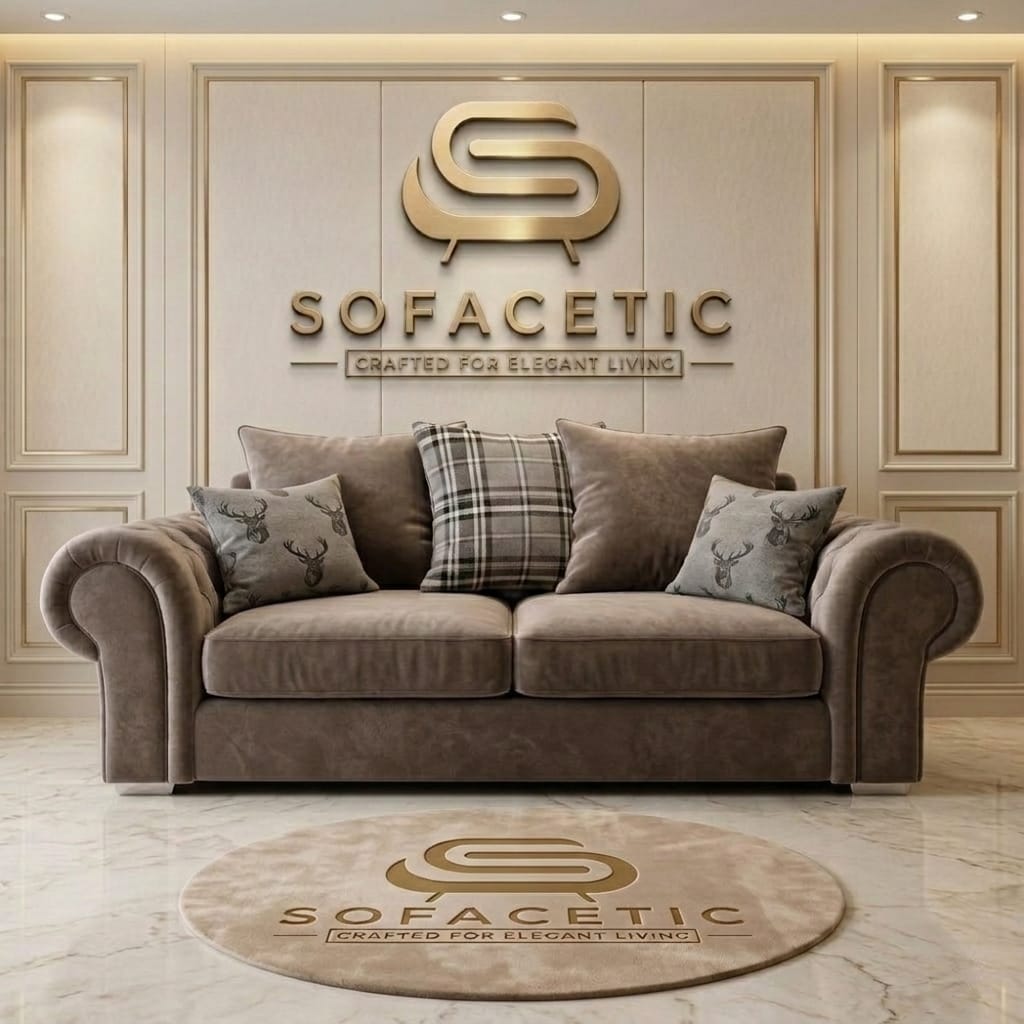Brixa Plush Velvet Fabric Modern Sofa Set