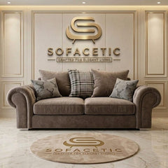Brixa Plush Velvet Fabric Modern Sofa Set