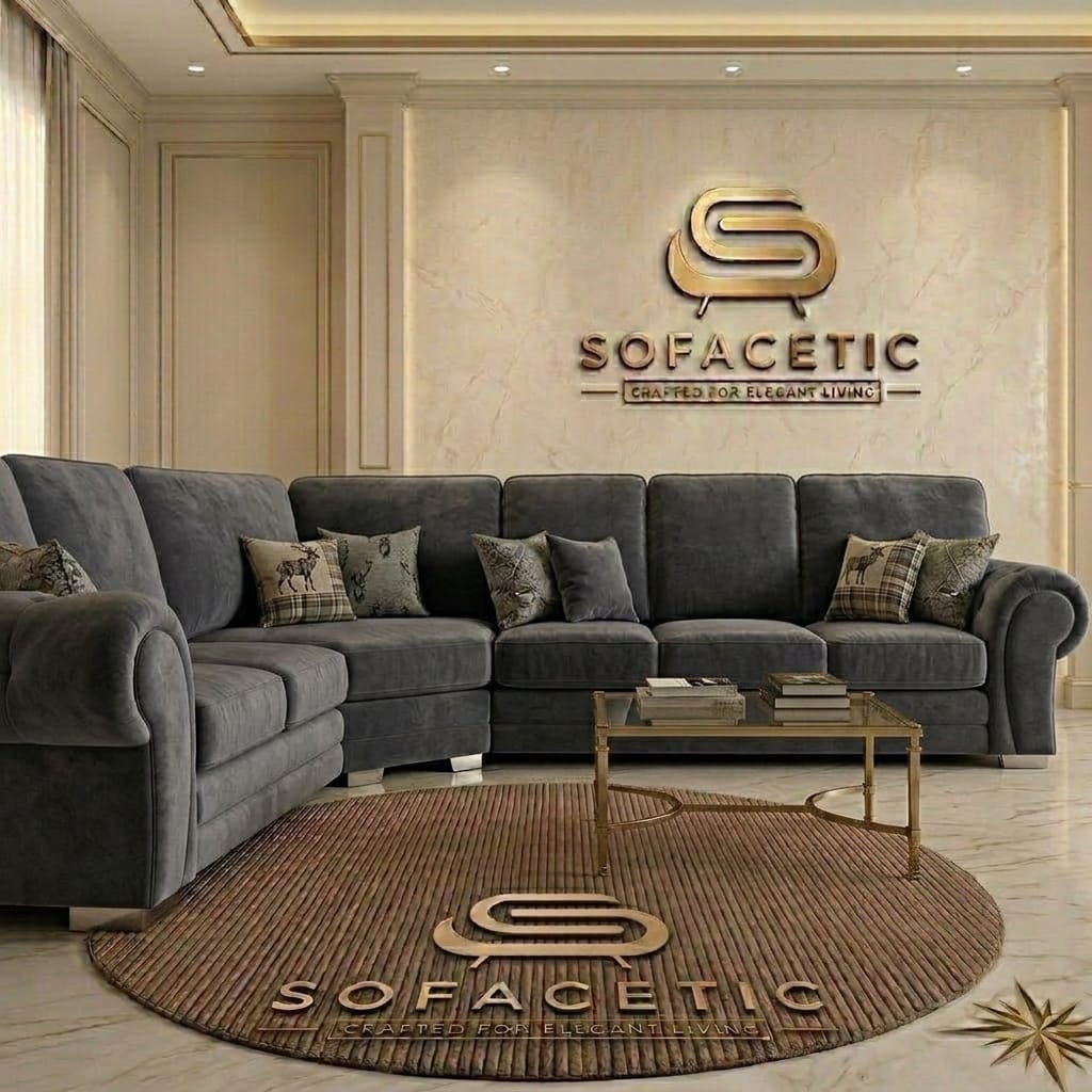 Brixa Plush Velvet Fabric Modern Sofa Set