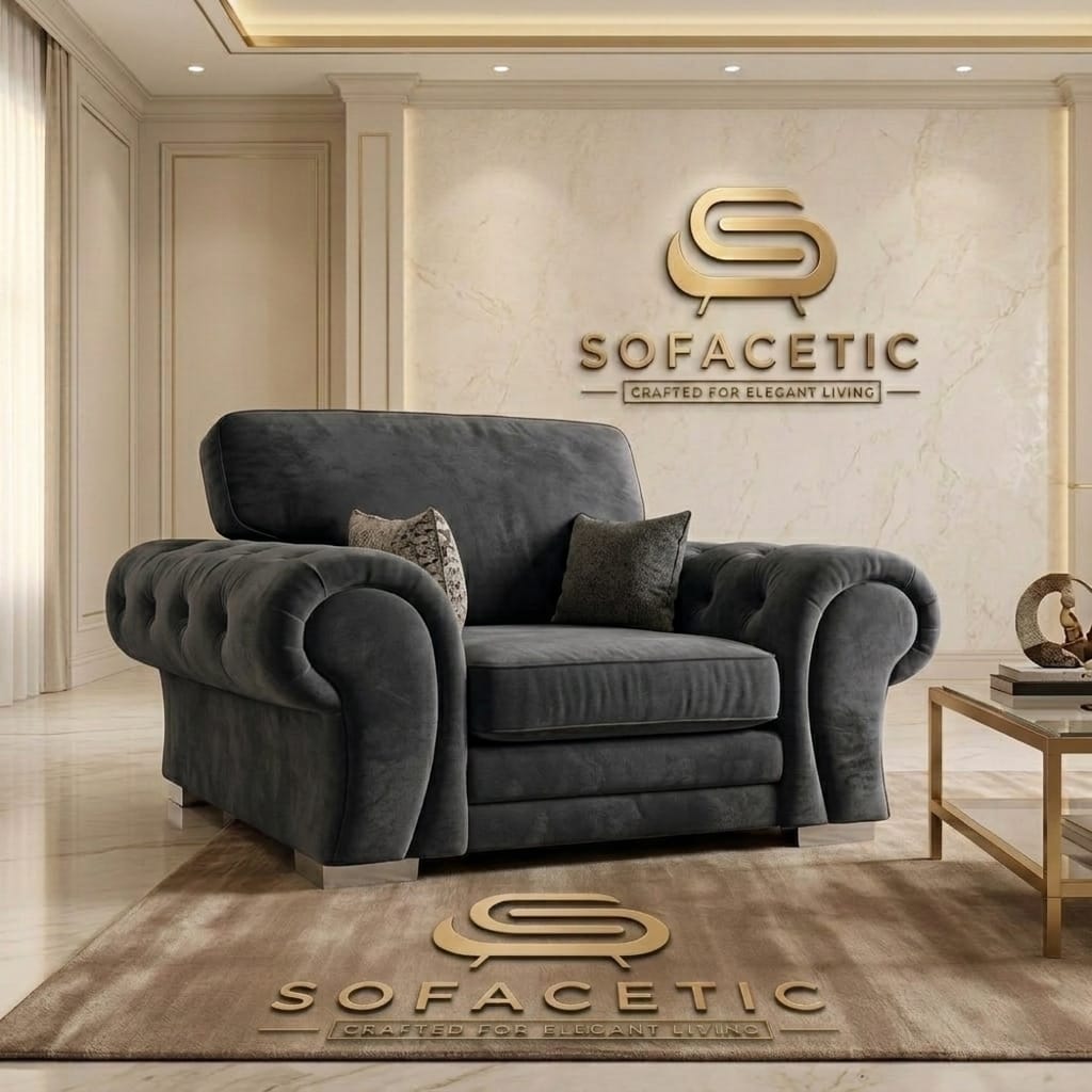 Brixa Plush Velvet Fabric Modern Sofa Set