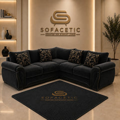 Shanon Plush Velvet Fabric Stylish Sofa Set