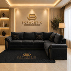 Shanon Plush Velvet Fabric Stylish Sofa Set