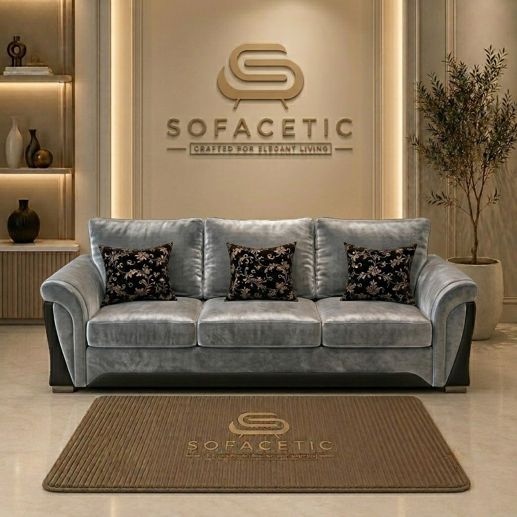 Shanon Plush Velvet Fabric Stylish Sofa Set