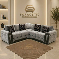 Shanon Plush Velvet Fabric Stylish Sofa Set