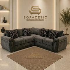 Shanon Plush Velvet Fabric Stylish Sofa Set