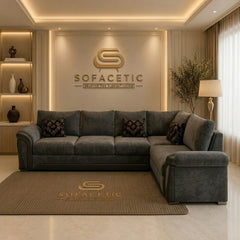 Shanon Plush Velvet Fabric Stylish Sofa Set