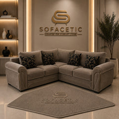 Shanon Plush Velvet Fabric Stylish Sofa Set