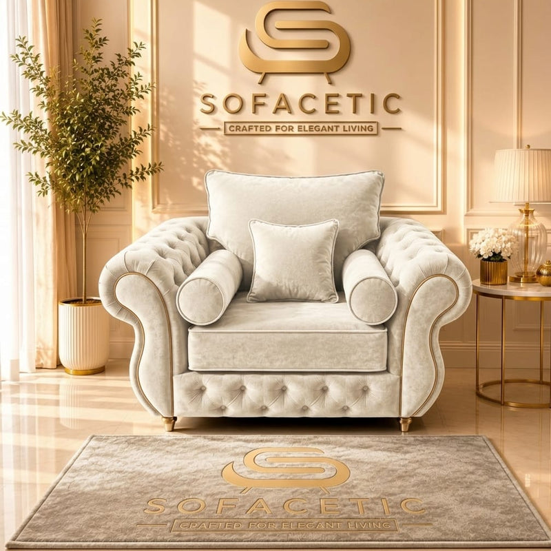 Malibu Plush Velvet Sofa Set