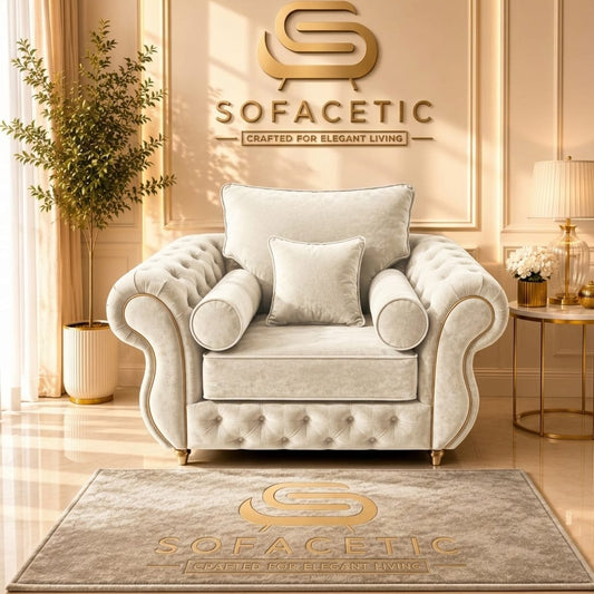 Malibu Plush Velvet Sofa Set