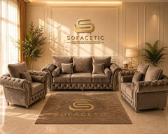 Malibu Plush Velvet Sofa Set