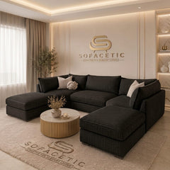 Bishop U Shape jumbo cord Sofa