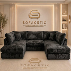Mini U Shape crush velvet Sofa