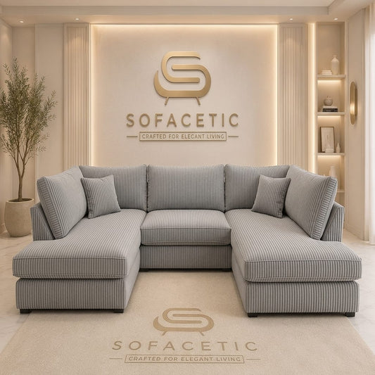 Mini U Shape jumbo cord Sofa