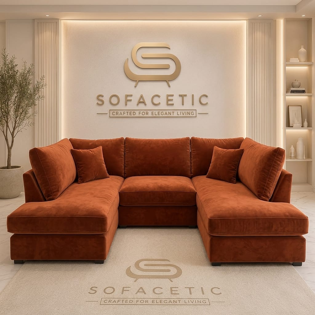 Mini U Shape plush velvet Sofa
