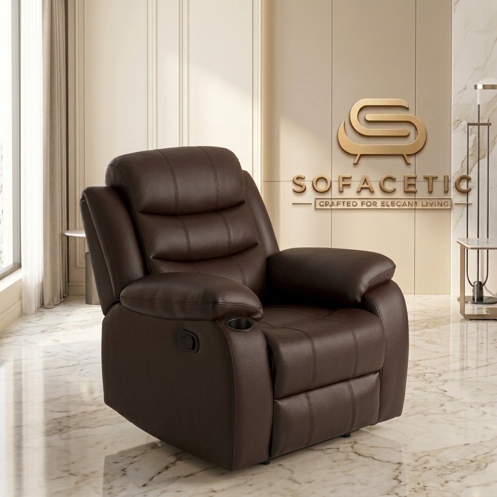 Roma Recliner Sofa Brown Set