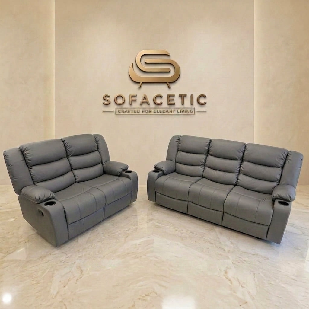 Roma Recliner Sofa Grey Set