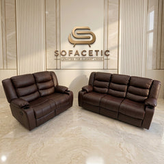 Roma Recliner Sofa Brown Set