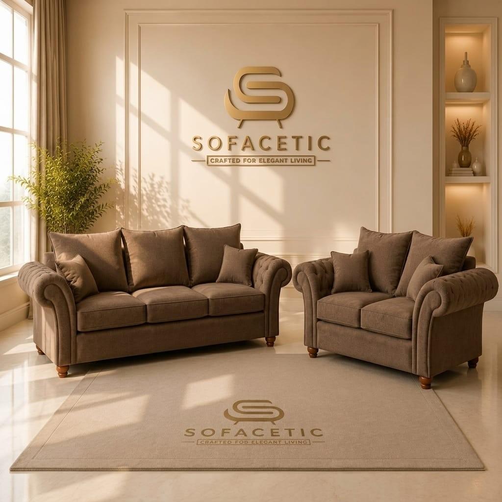 Nicole Plush velvet  Luxury Sofa Set