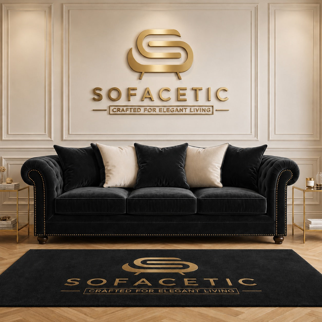 Juxen Plush Velvet Designer Sofa Set