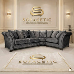 Juxen Crush Velvet Designer Sofa Set