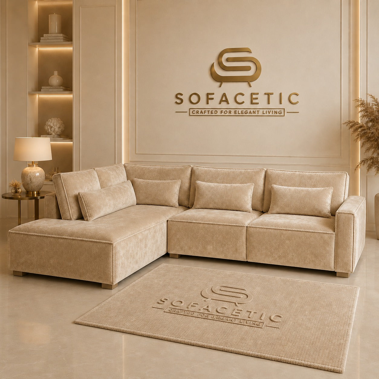 Sleefy Plush velvet Comfort Sofa Set