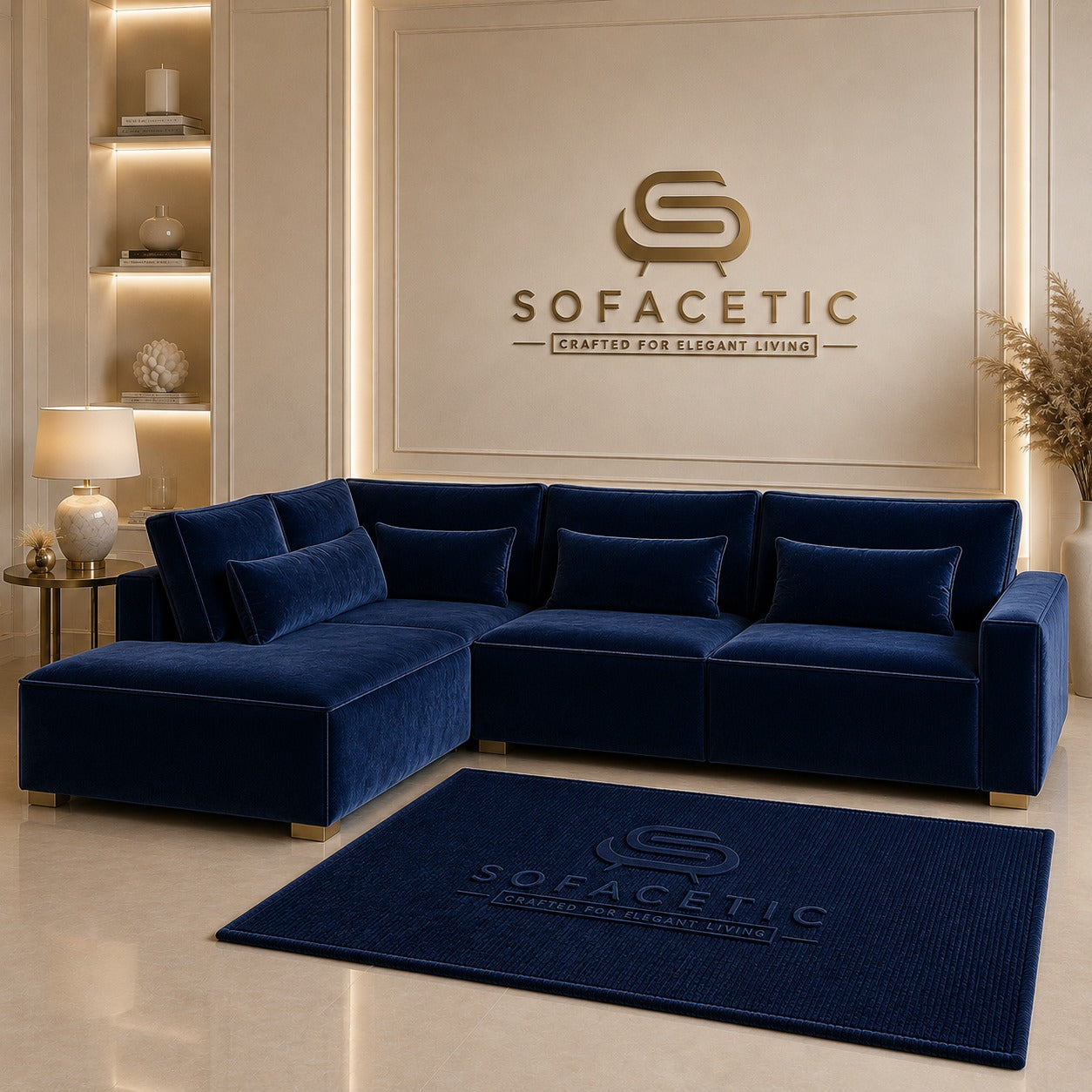 Sleefy Plush velvet Comfort Sofa Set