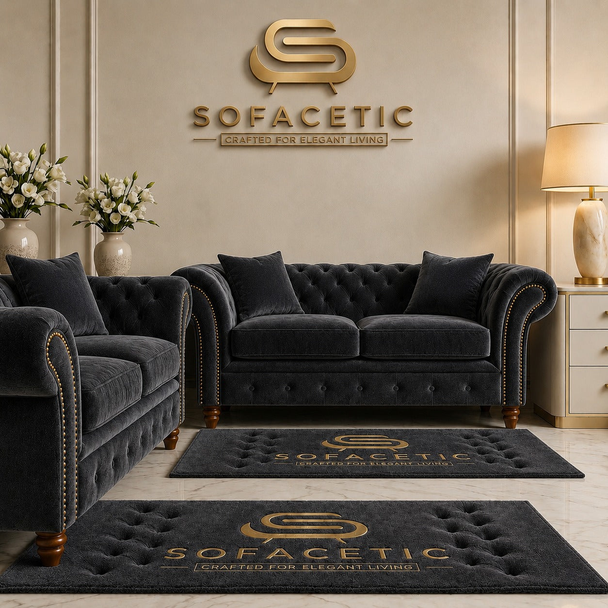 Tanzo Plush velvet Luxury Fabric Sofa