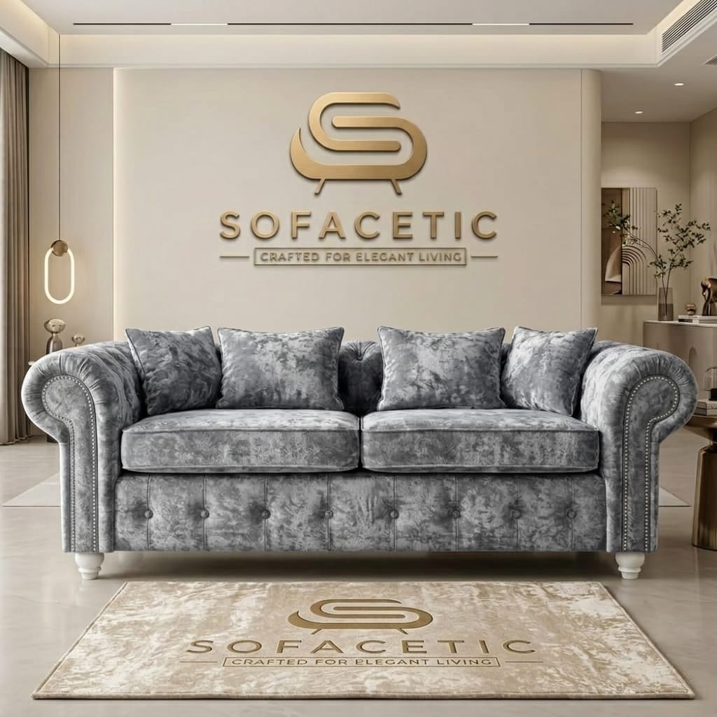 Tanzo Crush velvet Luxury Fabric Sofa