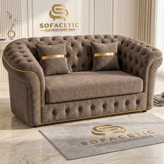Madrid Chenile Fabric Chesterfield Sofa Set