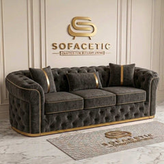 Madrid Chenile Fabric Chesterfield Sofa Set