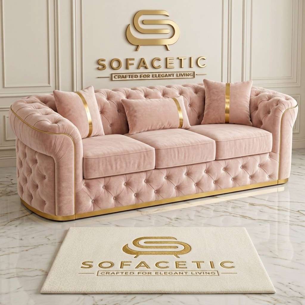Madrid Plush Velevt Chesterfield Sofa Set