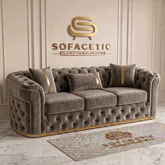 Madrid Plush Velevt Chesterfield Sofa Set
