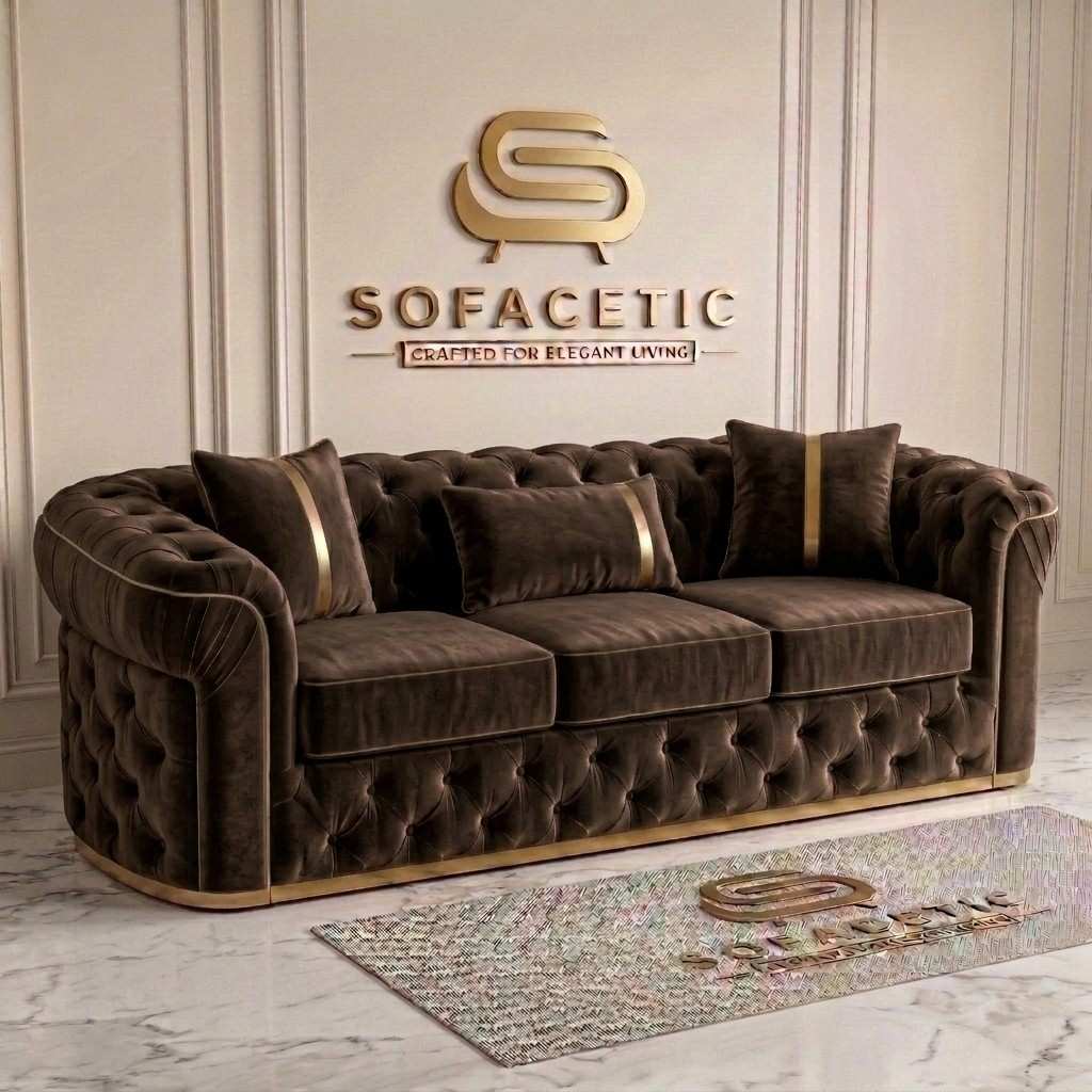 Madrid Plush Velevt Chesterfield Sofa Set